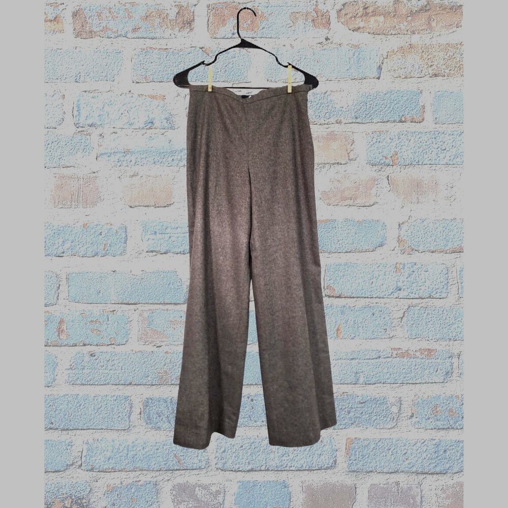 J. Crew Ladies Lined Dress Pants Size 2 Gray Color Wide Legs Side Zip